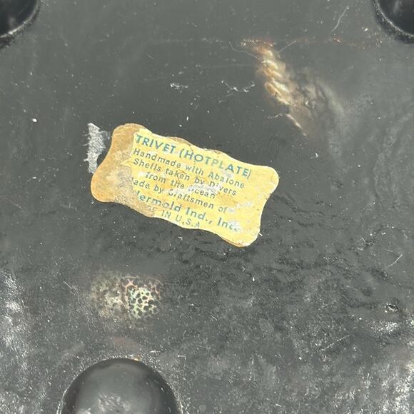 Vintage Abalone Shell Resin Mid Century trivet - Picture 4 of 6